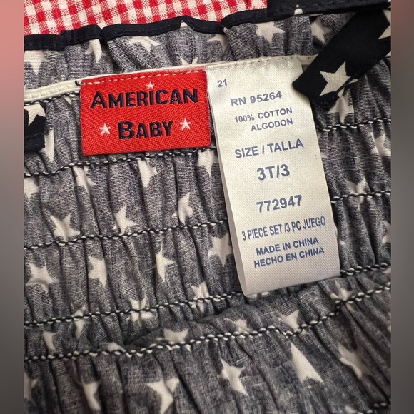 Red, White, Blue Toddler 3T/3 Skort Smocked Tank Top Patriotic Stars America Set - Picture 3 of 12